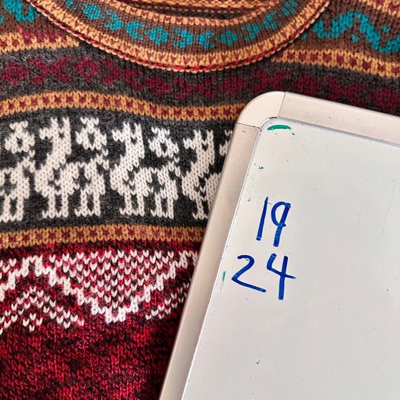 Tribal Southwest Knit Sweater Womens MEDIUM Lightweight Wool Preppy Casual - Picture 7 of 7